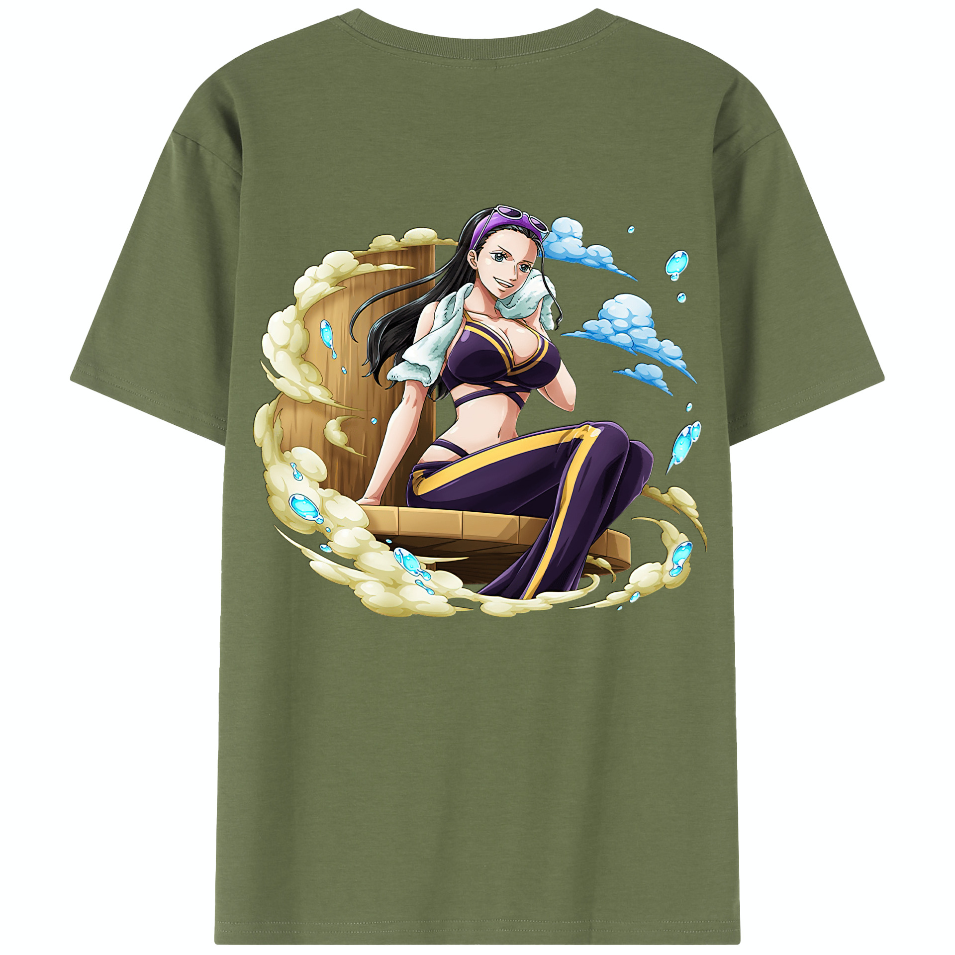 ワンピース ニコ・ロビン ONE PIECE Nico Robin 綿100％半袖Tシャツ（背面プリント）